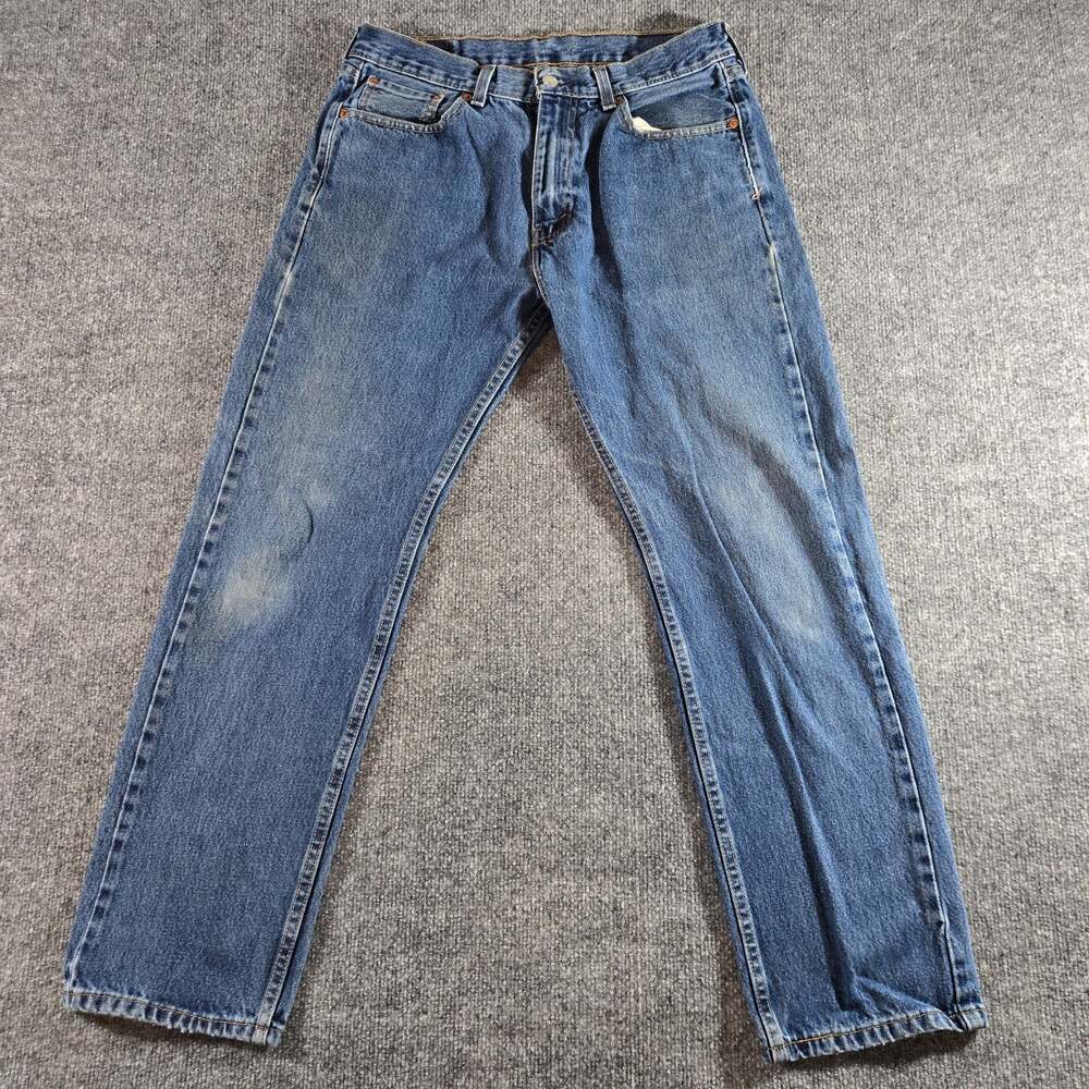 Levis 505 Jeans Mens 33x30 Blue Denim Regular Fit Straight Leg Medium Wash